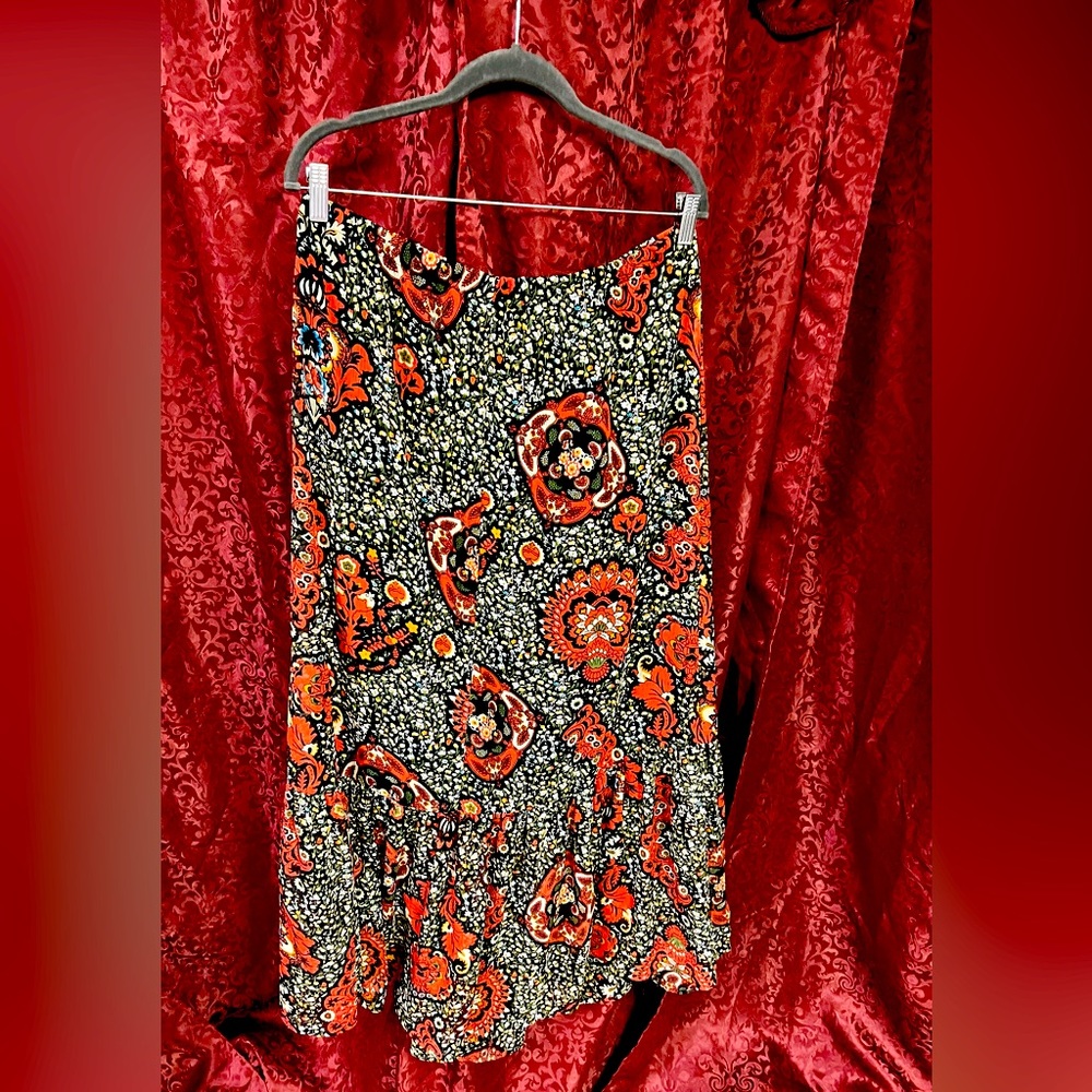 Paisley midi skirt